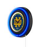 Notre Dame (ND) Black Case Neon Clock