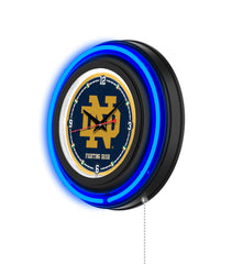 Notre Dame (ND) Black Case Neon Clock