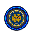 Notre Dame (ND) Black Case Neon Clock