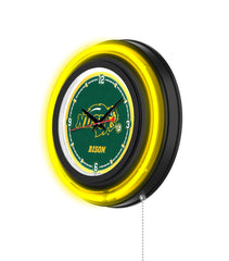 North Dakota State University 15" Black Case Neon Clock