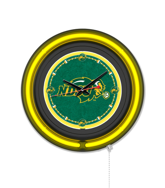 North Dakota State University Black Case Neon Clock