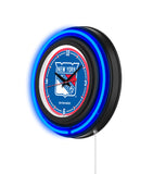 New York Rangers Black Case Neon Clock