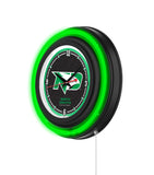 University of North Dakota Black Case Neon Clock