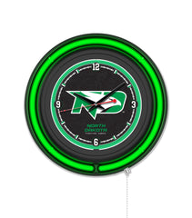 University of North Dakota Black Case Neon Clock