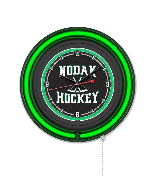 University of North Dakota (Hockey) Black Case Neon Clock