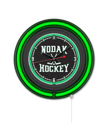 University of North Dakota (Hockey) Black Case Neon Clock