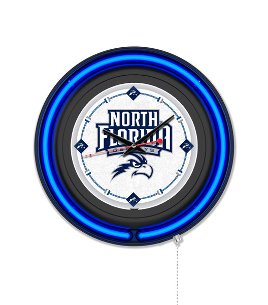 University of North Florida Black Case Neon Clock