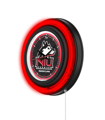 University of Northern Illinois Black Case Neon Clock