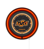 Oklahoma State University Black Case Neon Clock