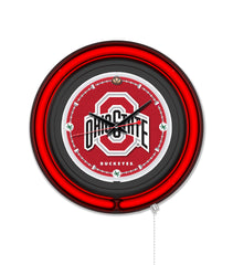 Ohio State University Black Case Neon Clock 