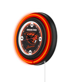 Oregon State University Black Case Neon Clock