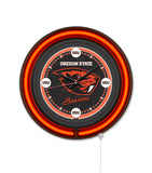 Oregon State University Black Case Neon Clock