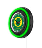 University of Oregon Ducks Black Case Neon Clock