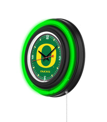 University of Oregon Ducks Black Case Neon Clock