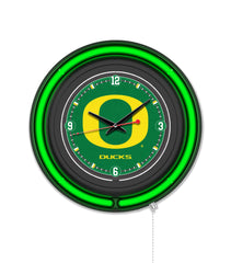 University of Oregon Ducks Black Case Neon Clock