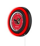 Ottawa Senators Black Case Neon Clock