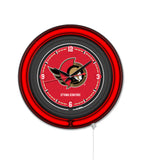 Ottawa Senators Black Case Neon Clock