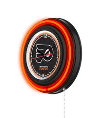 Philadelphia Flyers Black Case Neon Clock