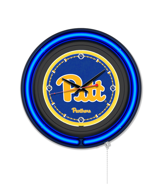 University of Pittsburgh Black Case Neon Clock