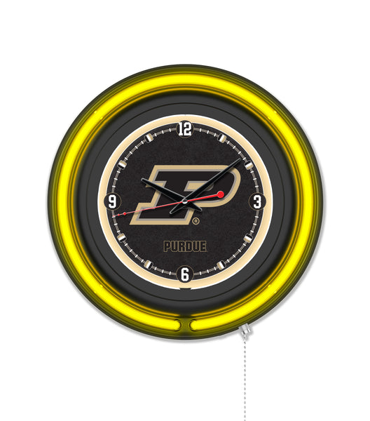 Purdue Black Case Neon Clock