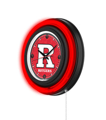 Rutgers Black Case Neon Clock