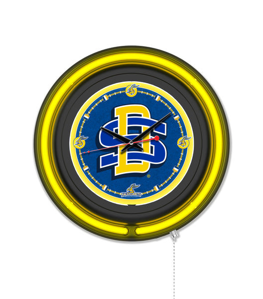 South Dakota State University Black Case Neon Clock