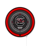 University of South Carolina Black Case Neon Clock