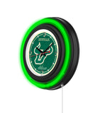 University of South Florida Black Case Neon Clock