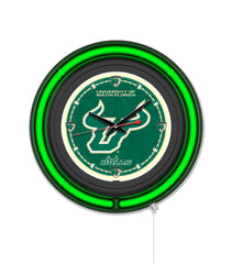 University of South Florida Black Case Neon Clock