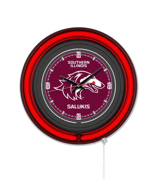 Southern Illinois University Black Case Neon Clock