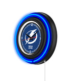 Tampa Bay Lightning Black Case Neon Clock