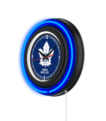 Toronto Maple Leafs Black Case Neon Clock