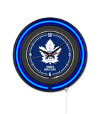 Toronto Maple Leafs Black Case Neon Clock