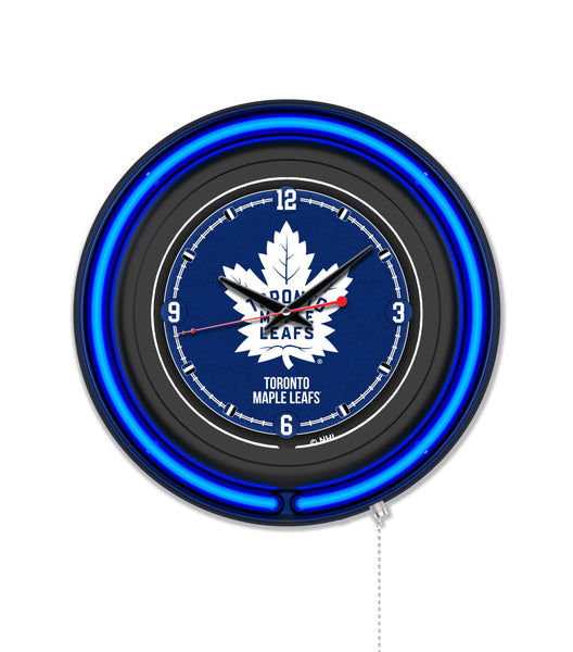 Toronto Maple Leafs Black Case Neon Clock