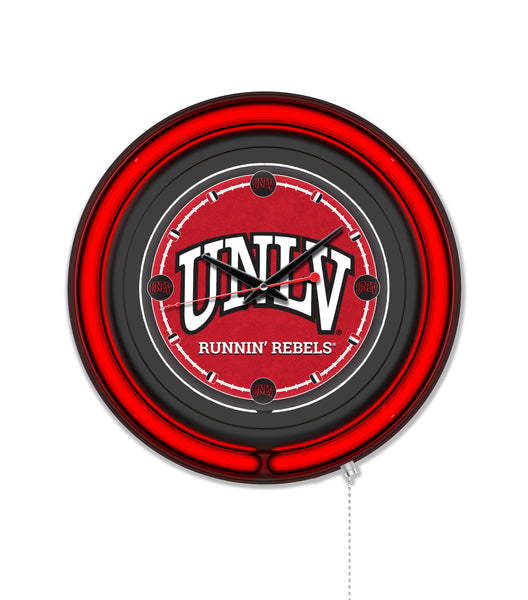 University of Nevada Las Vegas Black Case Neon Clock