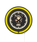 US Military Academy Black Case Neon Clock