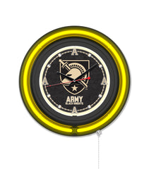 US Military Academy Black Case Neon Clock