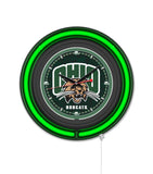 Ohio University Black Case Neon Clock