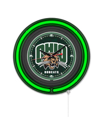 Ohio University Black Case Neon Clock