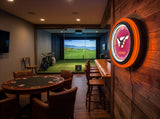 Virginia Tech University Black Case Neon Clock