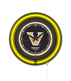 Vanderbilt University Black Case Neon Clock