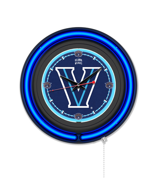 Villanova University Black Case Neon Clock