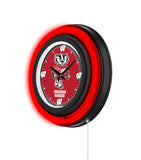 University of Wisconsin (Badger) Black Case Neon Clock