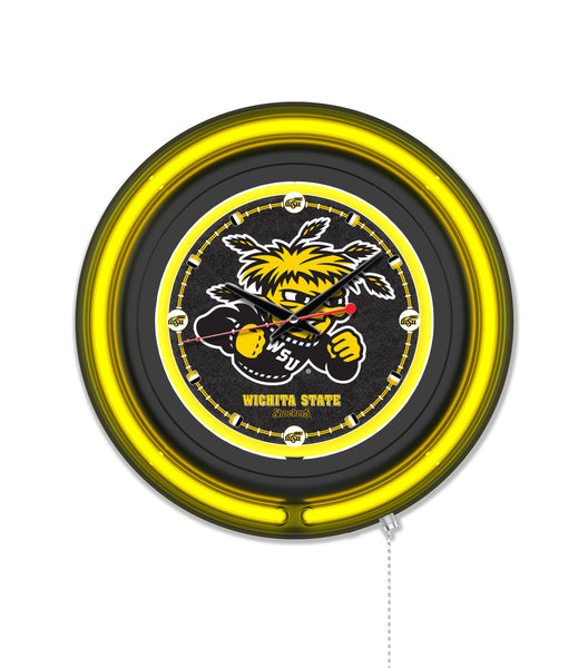 Wichita State University Black Case Neon Clock