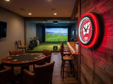 University of Wisconsin (W) Black Case Neon Clock