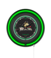 Wright State University Black Case Neon Clock