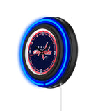 Washington Capitals Black Case Neon Clock