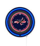 Washington Capitals Black Case Neon Clock