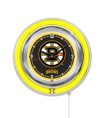 15" NHL Boston Bruins Officially Licensed Logo Neon Clock Wall Decor