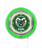 15" Colorado State Rams Neon Clock